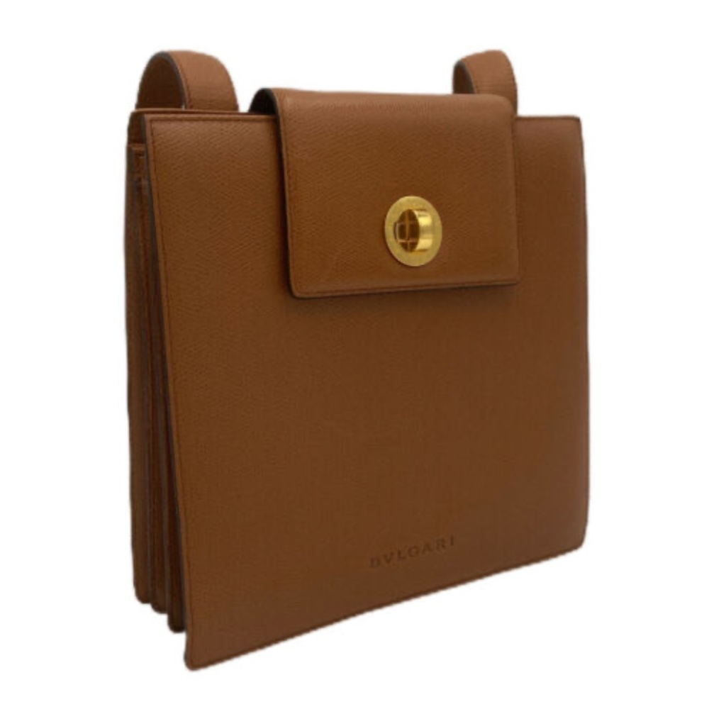 BULGARI RARE GORGEOUS VINTAGE BROWN LEATHER BAG